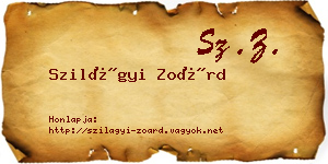 Szilágyi Zoárd névjegykártya