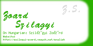 zoard szilagyi business card